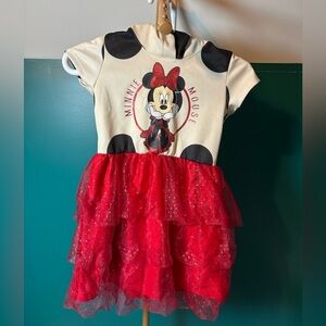 Disney Minnie Mouse Black Res and White Dress Halloween Costume Kids Girls
